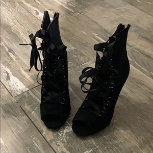 Liliana Faux Suede Peep Toe Sandal